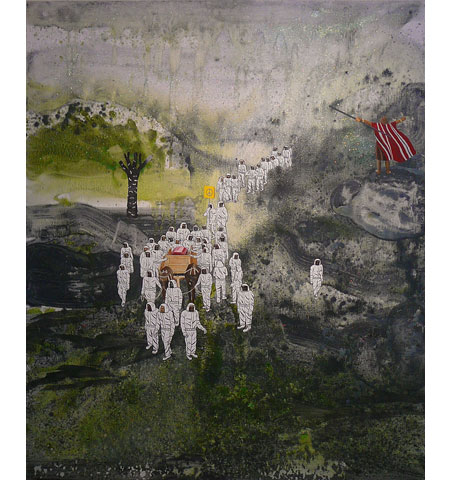 A painting from artist David Huffman's Traumanaut series titled MLK