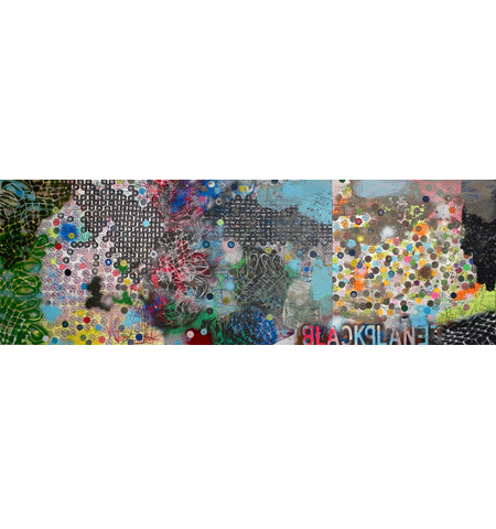 David Huffman painting titled Black Planet