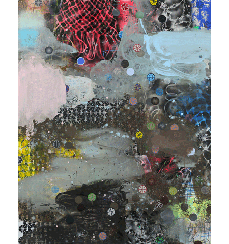 David Huffman painting titled Porkrinds and Tofu